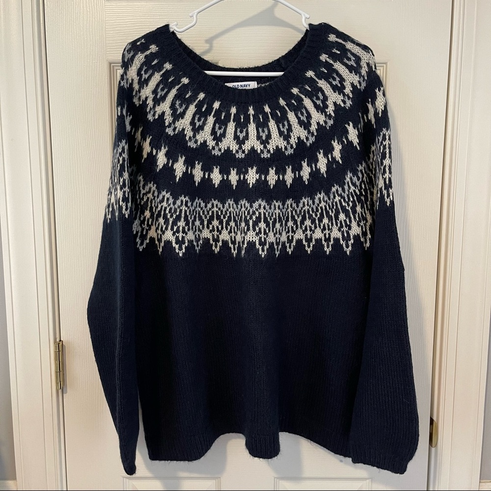 Old Navy Crew Neck Fair Isle 1X Sweater